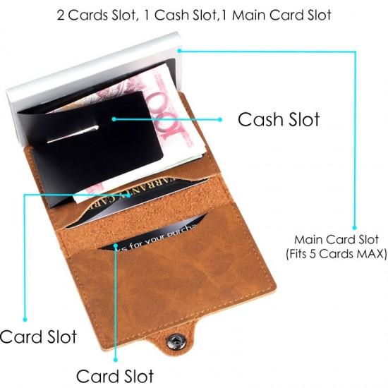 Men's short wallet, fashionable slim card bag, FRID anti-theft card swiping bag