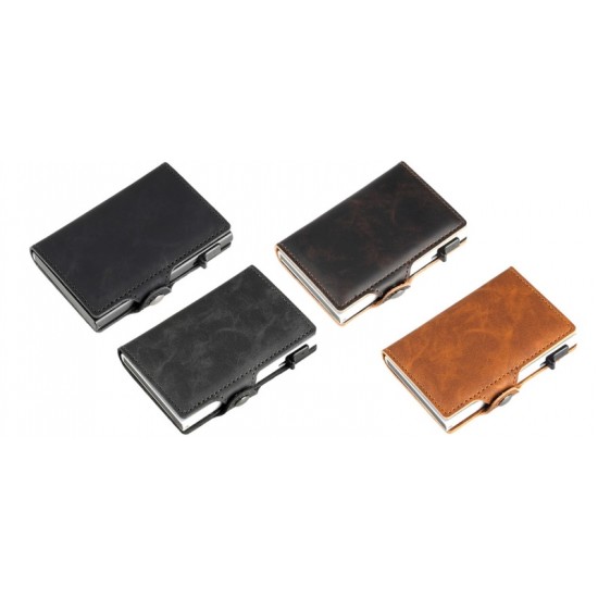 Men's short wallet, fashionable slim card bag, FRID anti-theft card swiping bag