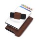 Aluminum alloy leather case RFID anti-theft brush simple mini men's wallet